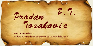 Prodan Tošaković vizit kartica